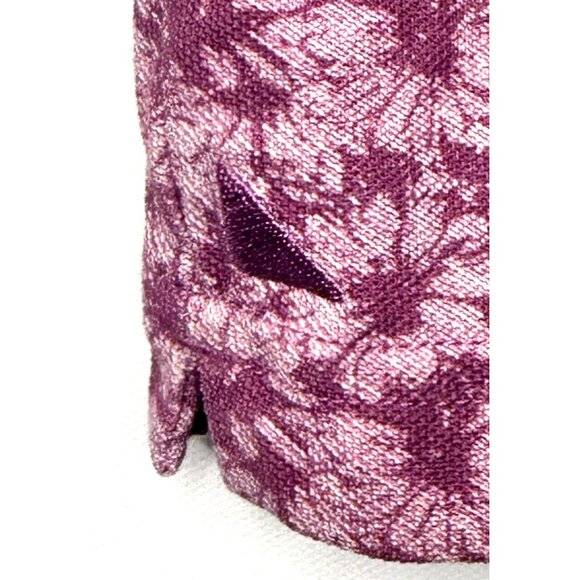 Untuckit Mens Polo Shirt Floral Pima Cotton Gondola Pinkish Purple Size Medium - Picture 4 of 11